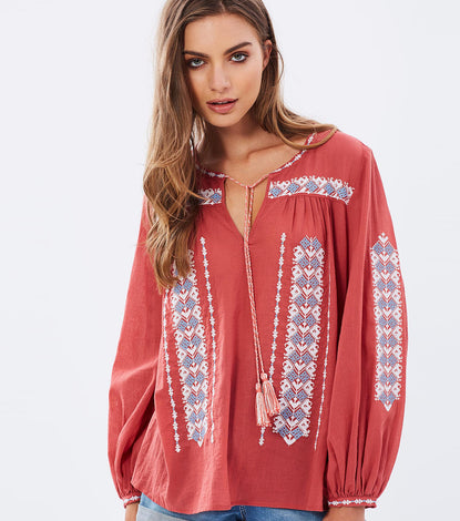 Jag Freedom Embroidered Blouse